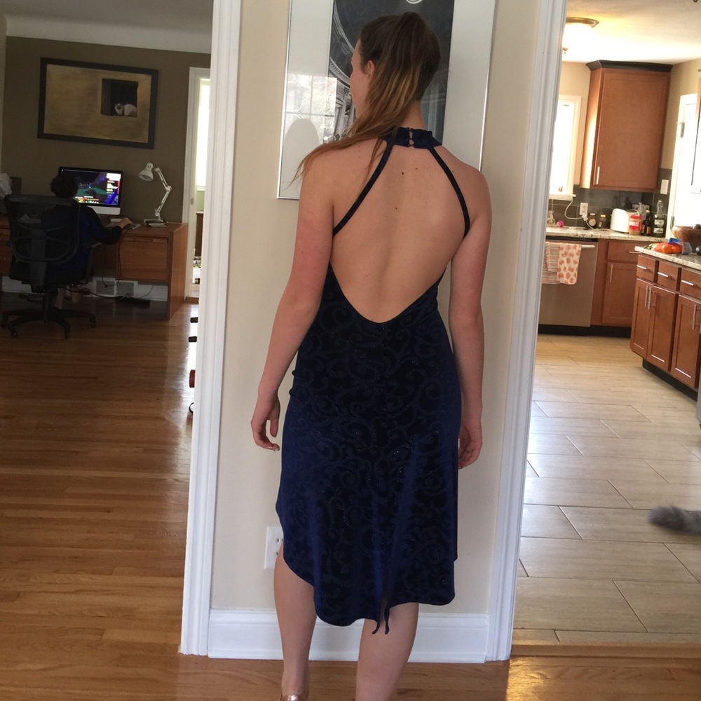 Midnight blue with sparkles tango dress.